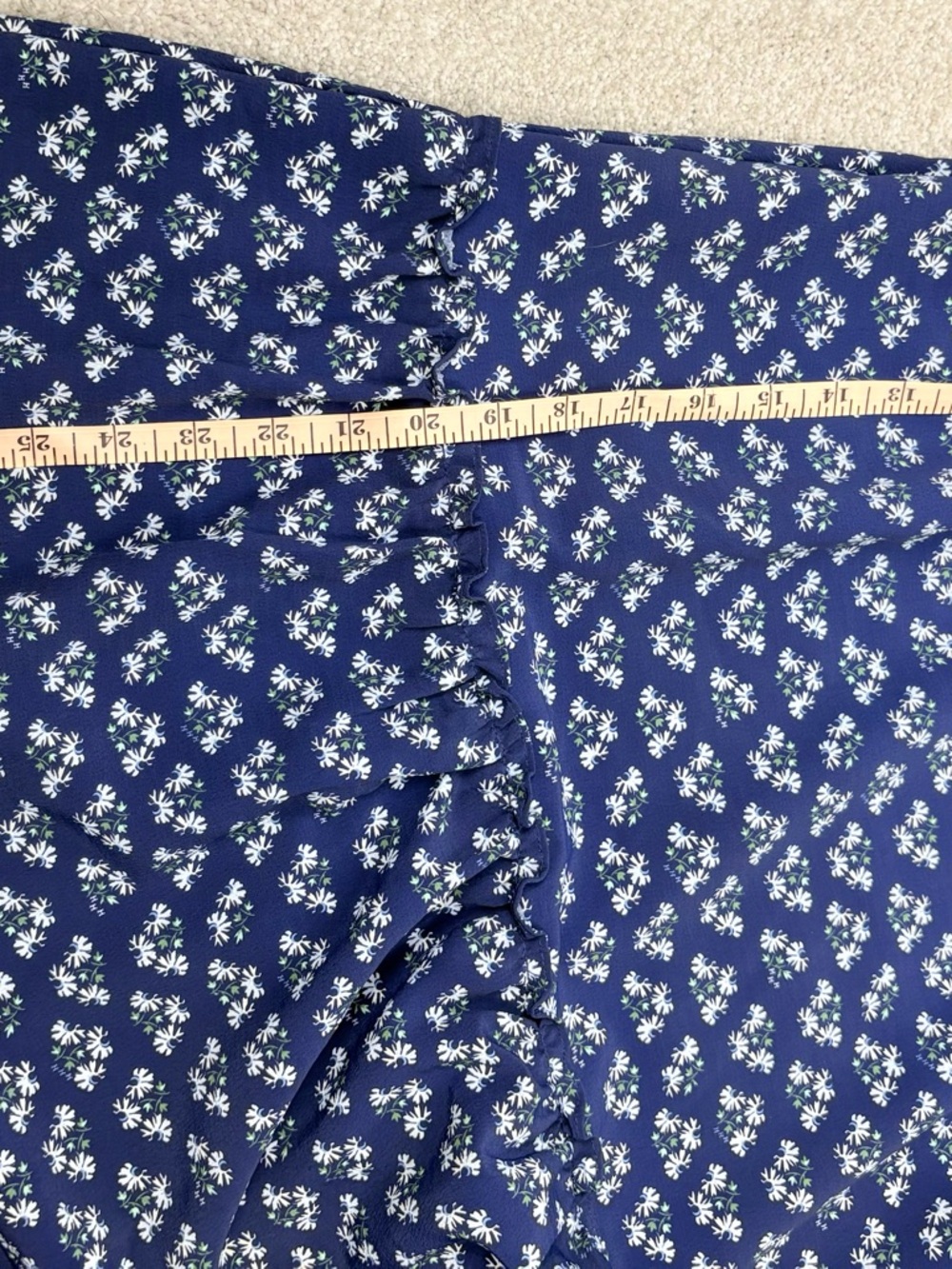 Hill House Nap Dress Blue Floral Smocked Midi Cottagecore XS - Picture 7 of 9